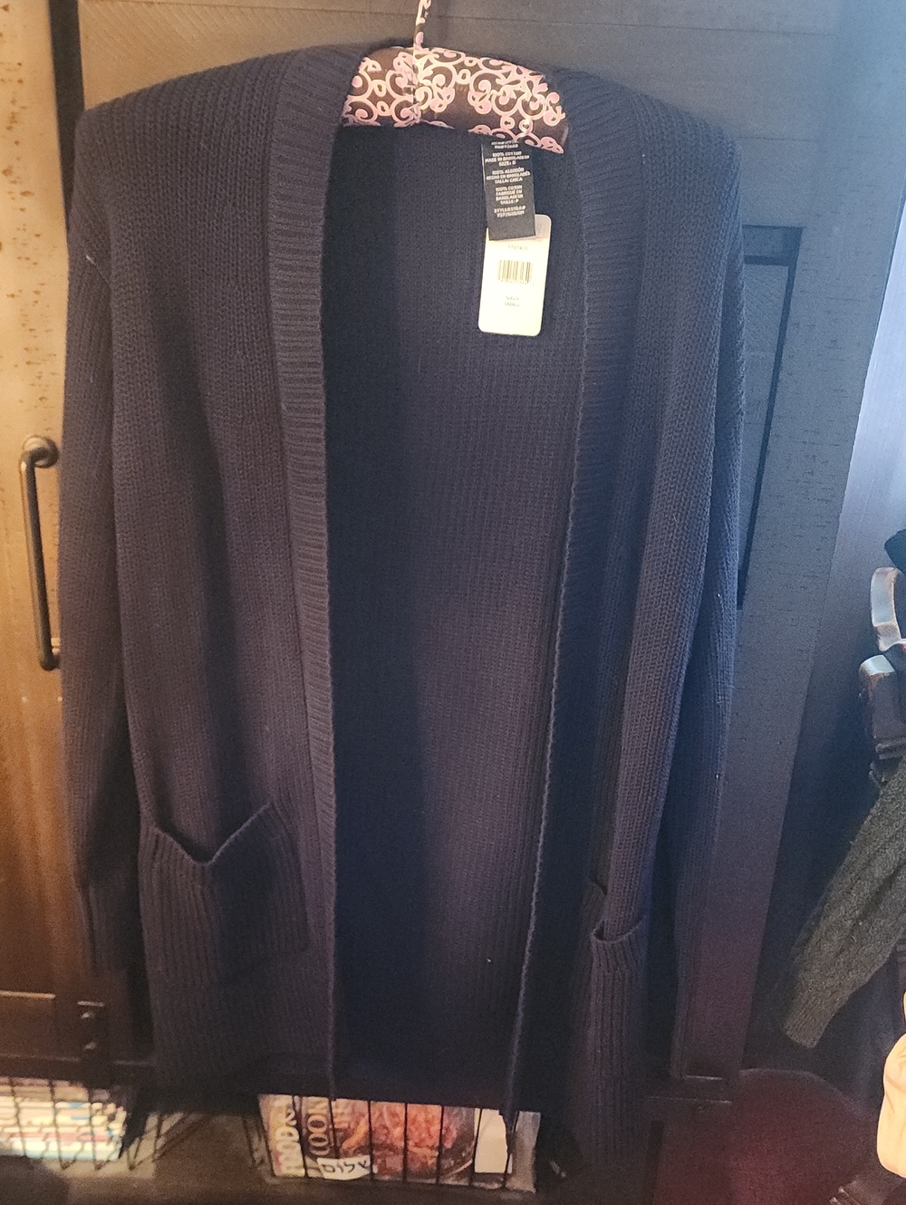 NWT Women's Open-Front Navy Cardigan Sweater